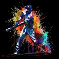 Baseball Player Paint Splash Polo thumb 3