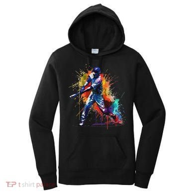 Baseball Player Paint Splash Women's Hoodie