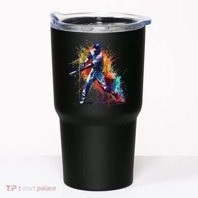 Baseball Player Paint Splash Tumbler