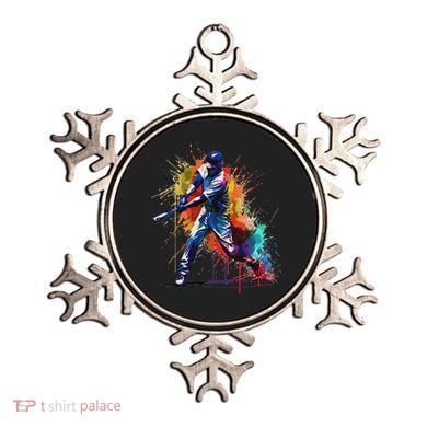 Baseball Player Paint Splash Ornament