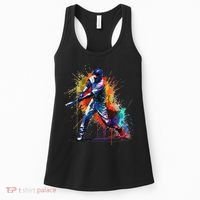 Baseball Player Paint Splash Women's Tank Top thumb 0