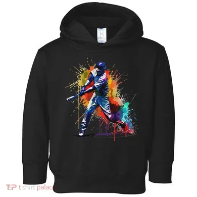 Baseball Player Paint Splash Toddler Hoodie