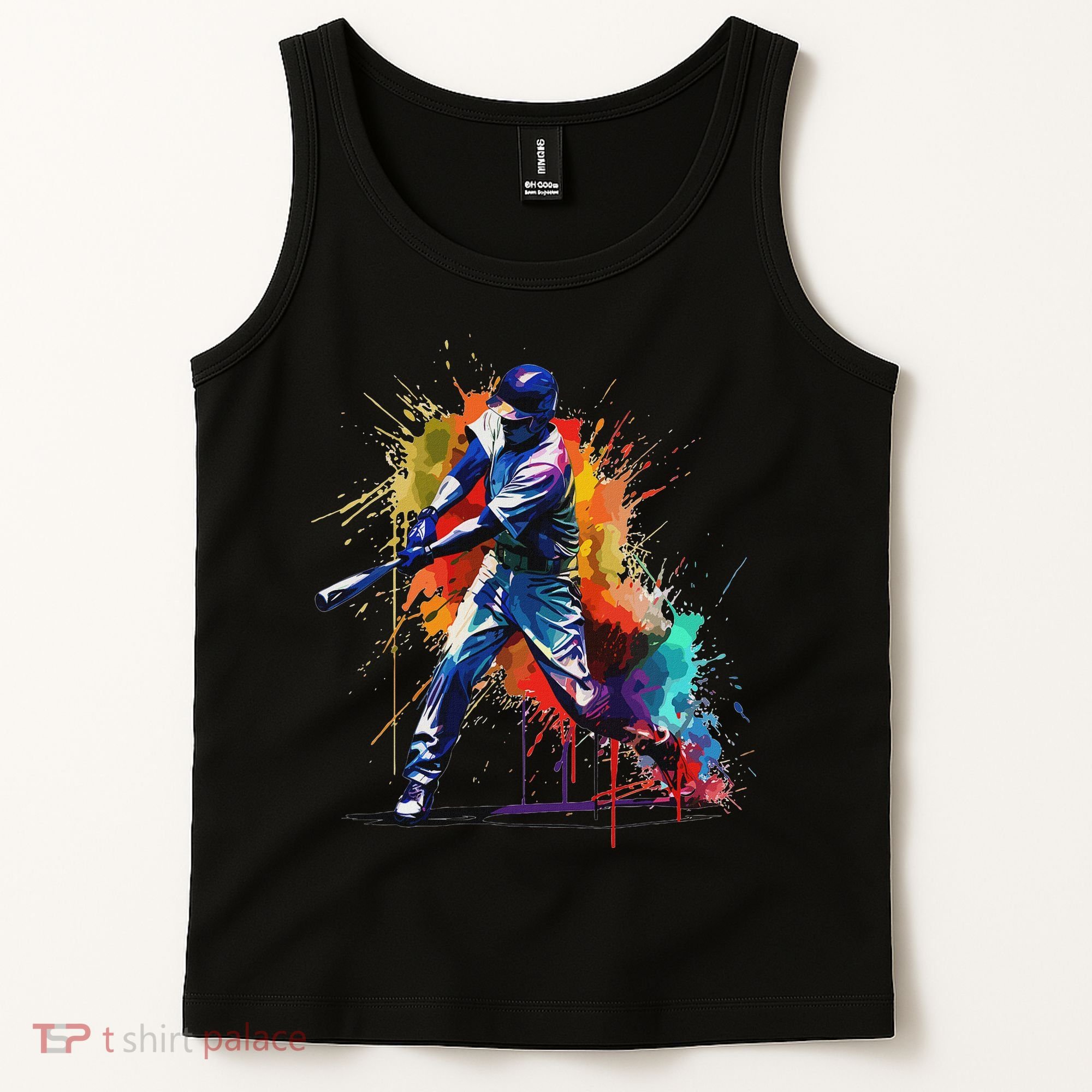 Baseball Player Paint Splash Tank Top