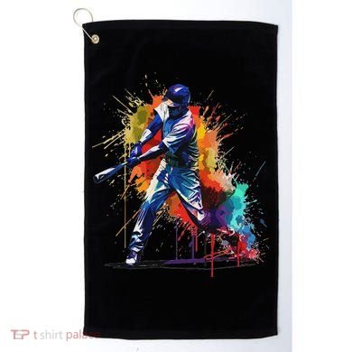 Baseball Player Paint Splash Golf Towel