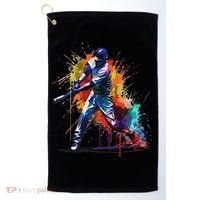 Baseball Player Paint Splash Golf Towel thumb 0