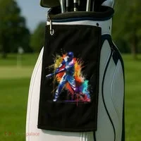 Baseball Player Paint Splash Golf Towel thumb 2