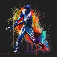 Baseball Player Paint Splash Golf Towel thumb 3