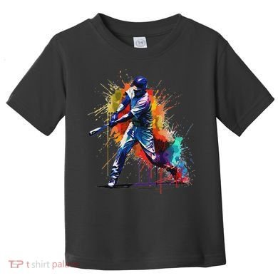 Baseball Player Paint Splash Toddler T-Shirt