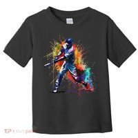 Baseball Player Paint Splash Toddler T-Shirt thumb 0