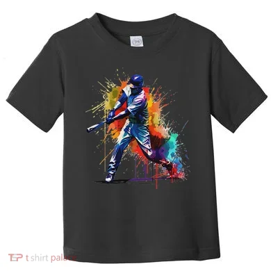 Baseball Player Paint Splash Toddler T-Shirt