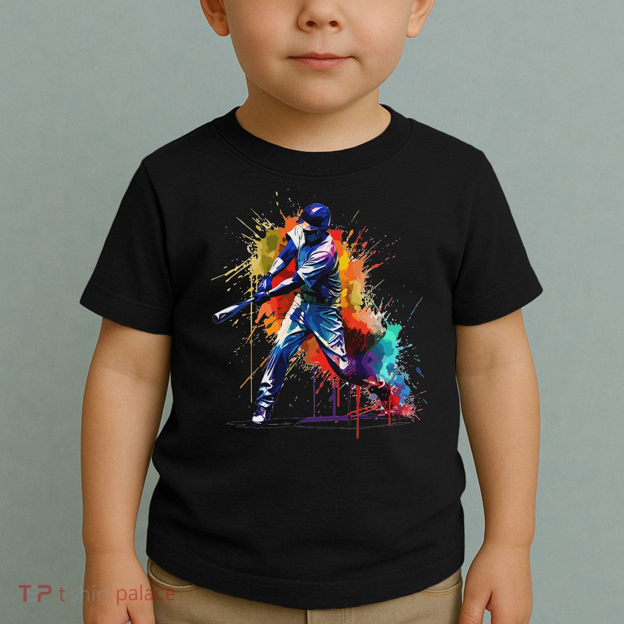 Baseball Player Paint Splash Toddler T-Shirt