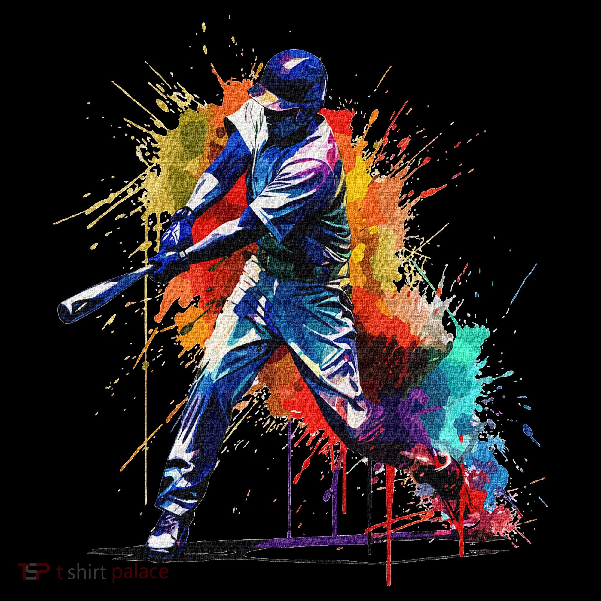 Baseball Player Paint Splash Toddler T-Shirt