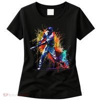 Baseball Player Paint Splash Women's T-Shirt thumb 0