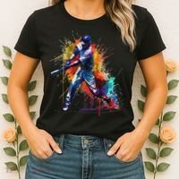 Baseball Player Paint Splash Women's T-Shirt thumb 2