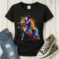 Baseball Player Paint Splash Women's T-Shirt thumb 3