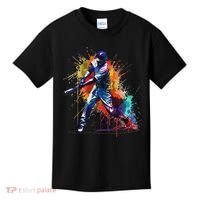 Baseball Player Paint Splash Kids T-Shirt thumb 0
