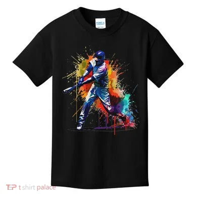 Baseball Player Paint Splash Kids T-Shirt