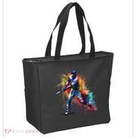 Baseball Player Paint Splash Tote Bag thumb 2