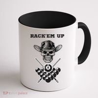 Billiards Pool Player Snooker Game Rack'em U Billiards Dad Gift For Father's Day Coffee Mug thumb 1