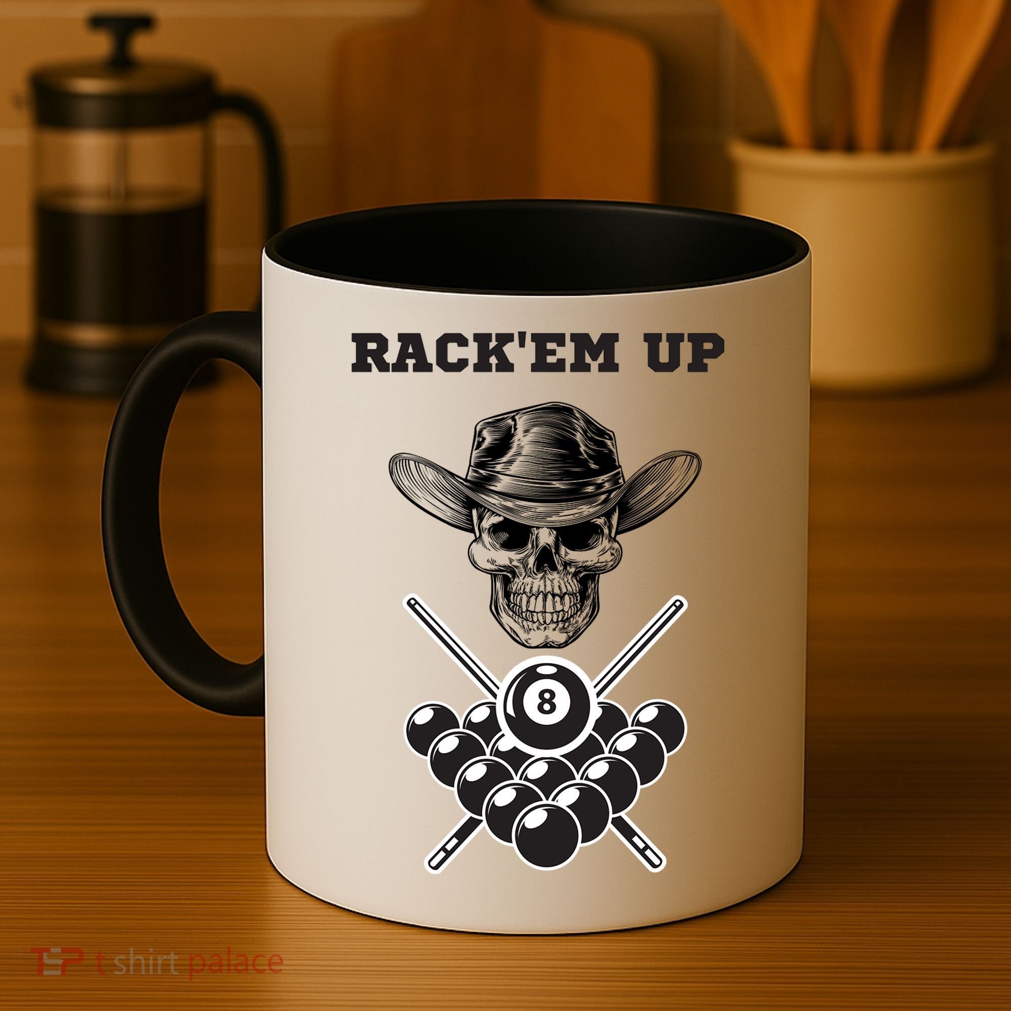 Billiards Pool Player Snooker Game Rack'em U Billiards Dad Gift For Father's Day Coffee Mug