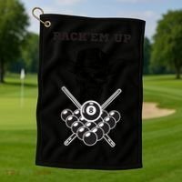 Billiards Pool Player Snooker Game Rack'em U Billiards Dad Gift For Father's Day Golf Towel thumb 1