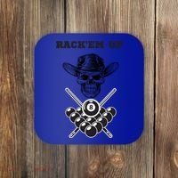 Billiards Pool Player Snooker Game Rack'em U Billiards Dad Gift For Father's Day Coaster thumb 0