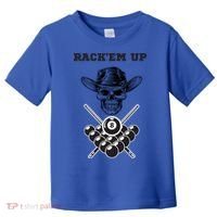 Billiards Pool Player Snooker Game Rack'em U Billiards Dad Gift For Father's Day Toddler T-Shirt thumb 0