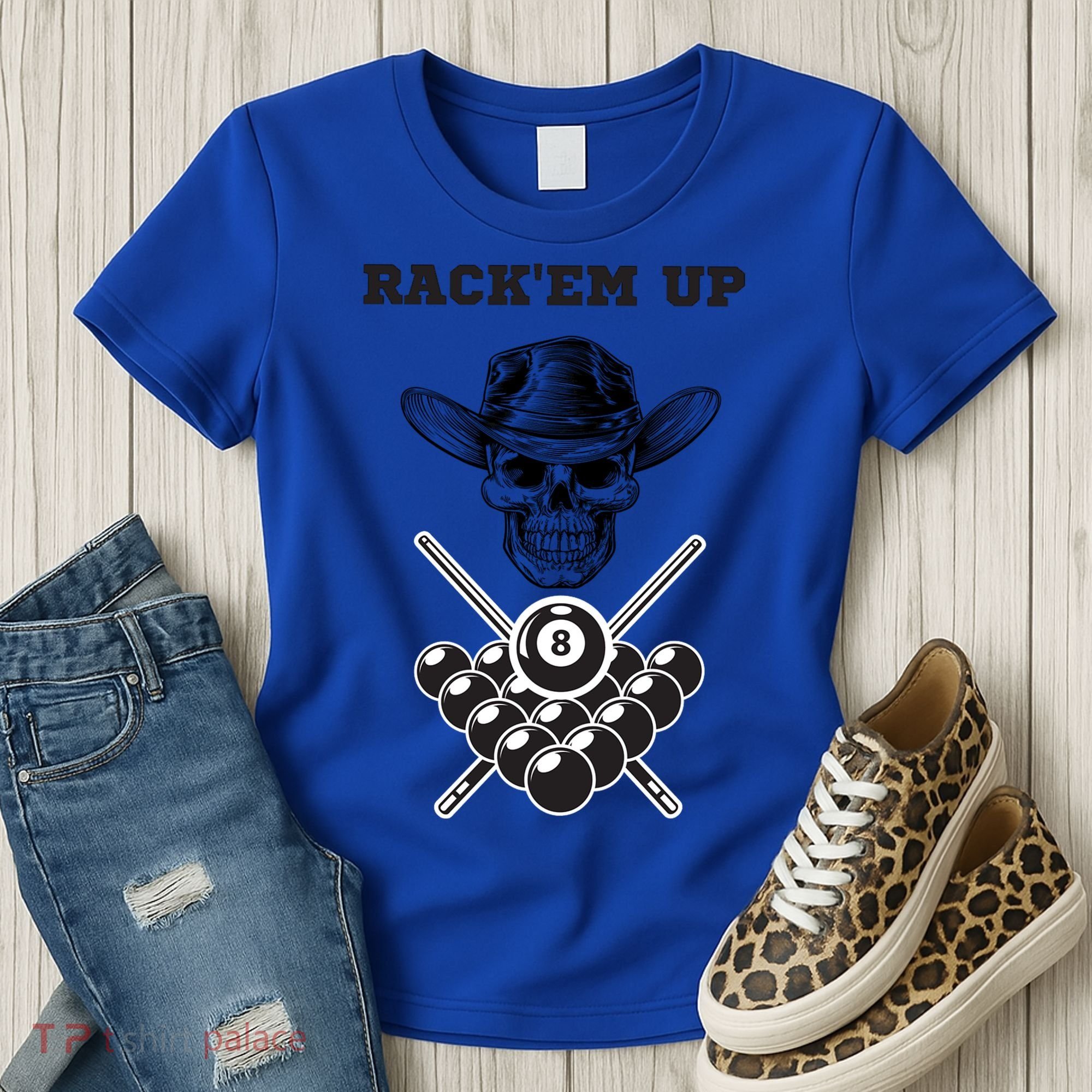 Billiards Pool Player Snooker Game Rack'em U Billiards Dad Gift For Father's Day Women's T-Shirt