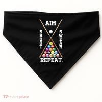 Billiard Pool Player Play Sport Aim Shoot Swear Repeat USA-Made Doggie Bandana thumb 0