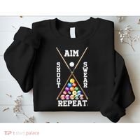 Billiard Pool Player Play Sport Aim Shoot Swear Repeat Sweatshirt thumb 2