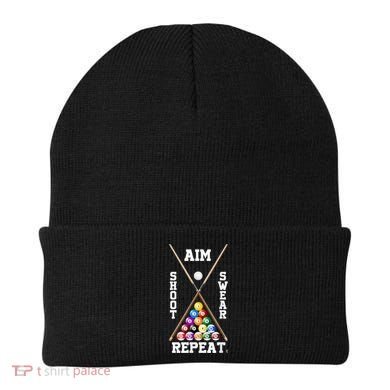 Billiard Pool Player Play Sport Aim Shoot Swear Repeat Beanie