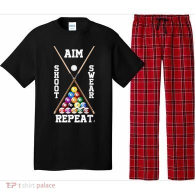 Billiard Pool Player Play Sport Aim Shoot Swear Repeat Pajama Set