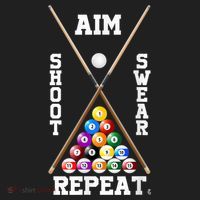 Billiard Pool Player Play Sport Aim Shoot Swear Repeat Hat thumb 2