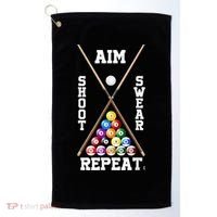 Billiard Pool Player Play Sport Aim Shoot Swear Repeat Golf Towel thumb 0