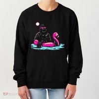 Bigfoot Pool Party Flamingo Funny Sasquatch Pink Float Women's Sweatshirt thumb 0