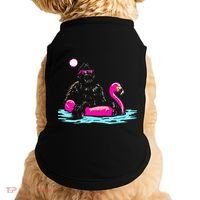 Bigfoot Pool Party Flamingo Funny Sasquatch Pink Float Doggie Tank thumb 0