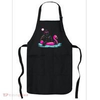 Bigfoot Pool Party Flamingo Funny Sasquatch Pink Float Apron thumb 0