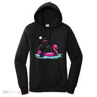 Bigfoot Pool Party Flamingo Funny Sasquatch Pink Float Women's Hoodie thumb 0