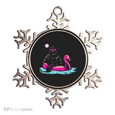 Bigfoot Pool Party Flamingo Funny Sasquatch Pink Float Ornament
