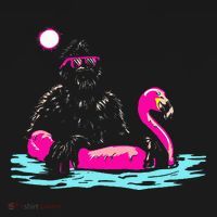 Bigfoot Pool Party Flamingo Funny Sasquatch Pink Float Women's Tank Top thumb 5
