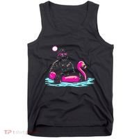 Bigfoot Pool Party Flamingo Funny Sasquatch Pink Float Tank Top thumb 0