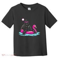 Bigfoot Pool Party Flamingo Funny Sasquatch Pink Float Toddler T-Shirt thumb 0