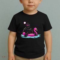Bigfoot Pool Party Flamingo Funny Sasquatch Pink Float Toddler T-Shirt thumb 2