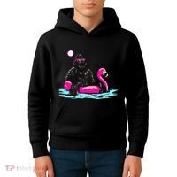 Bigfoot Pool Party Flamingo Funny Sasquatch Pink Float Kids Hoodie thumb 4