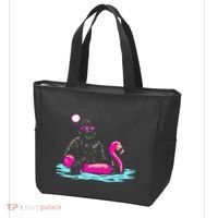 Bigfoot Pool Party Flamingo Funny Sasquatch Pink Float Tote Bag thumb 3