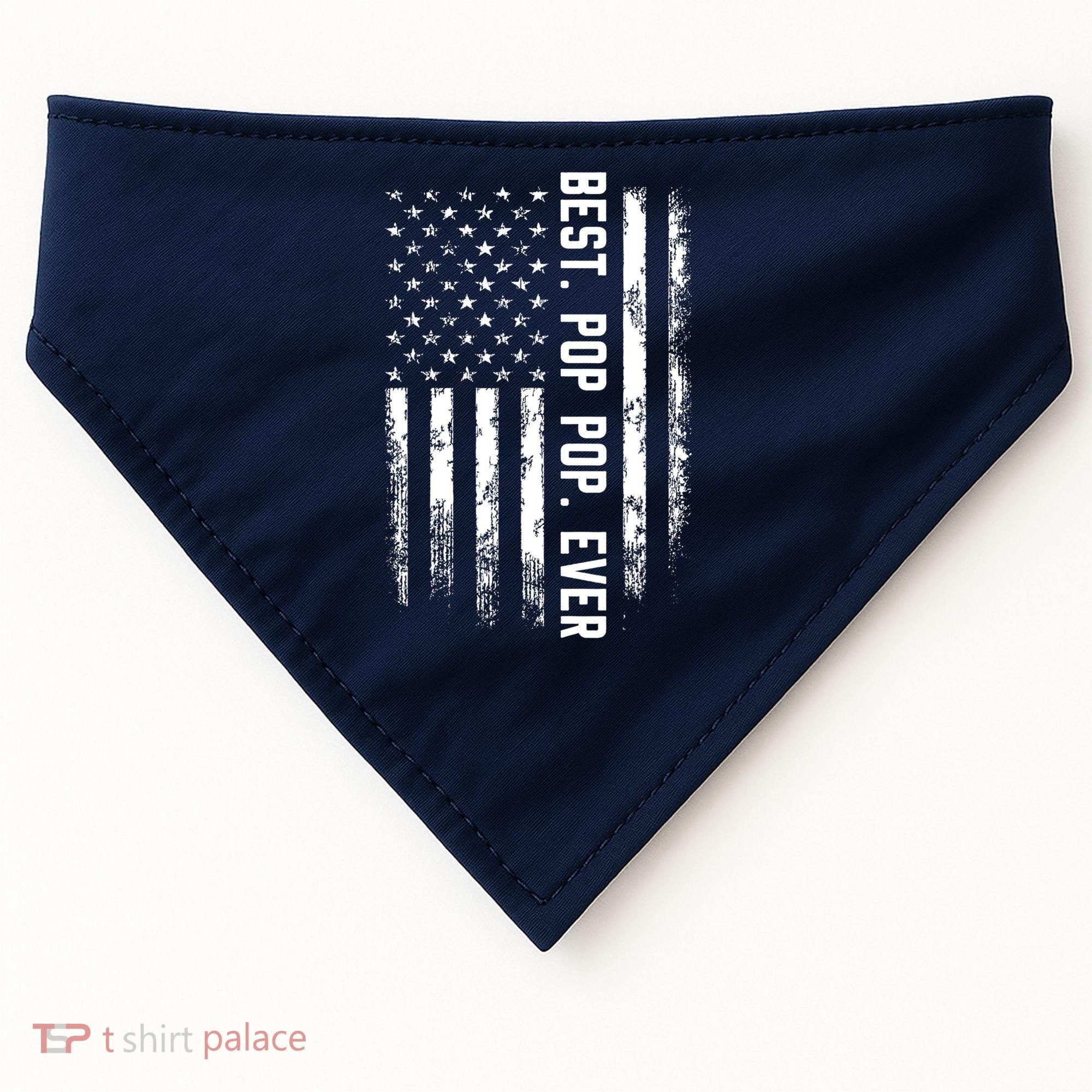 Best Pop Pop Ever American Flag Gift For Men Father's Day USA-Made Doggie Bandana
