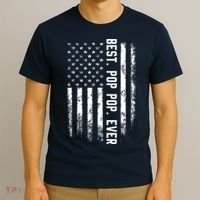 Best Pop Pop Ever American Flag Gift For Men Father's Day T-Shirt thumb 3