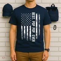 Best Pop Pop Ever American Flag Gift For Men Father's Day T-Shirt thumb 6