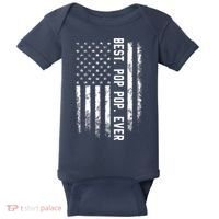 Best Pop Pop Ever American Flag Gift For Men Father's Day Baby Bodysuit thumb 0