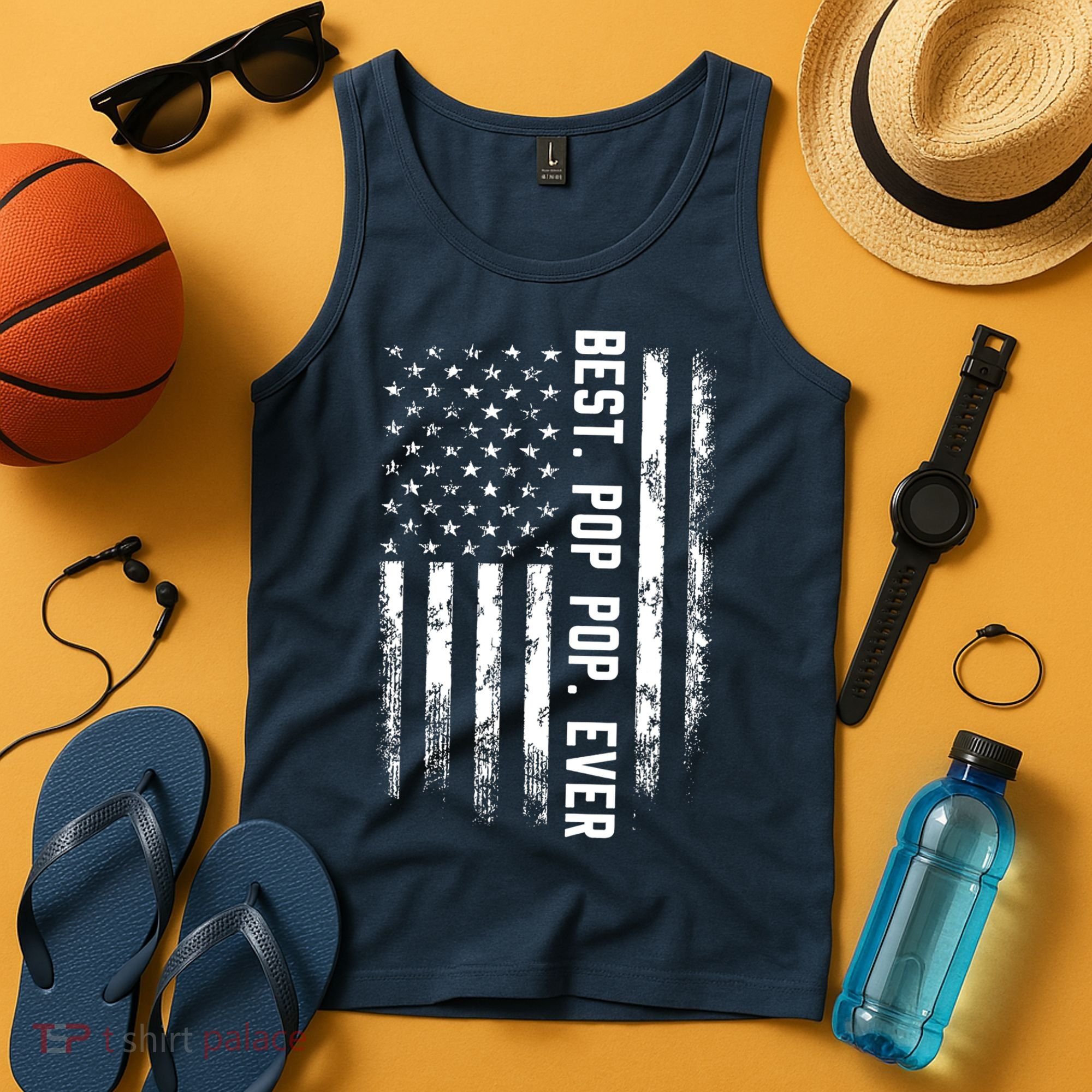 Best Pop Pop Ever American Flag Gift For Men Father's Day Tank Top